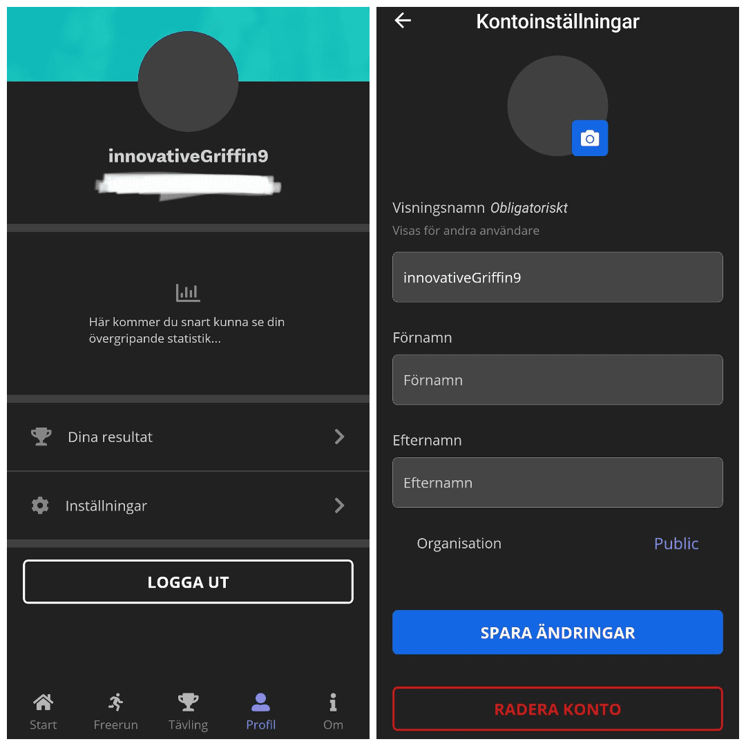 Flow of changing organization in the app