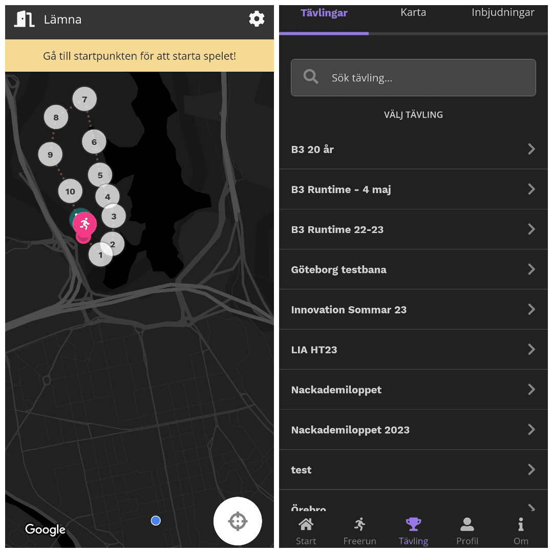 Setup of competition